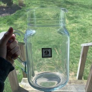 Large glass mason jar style pitcher
